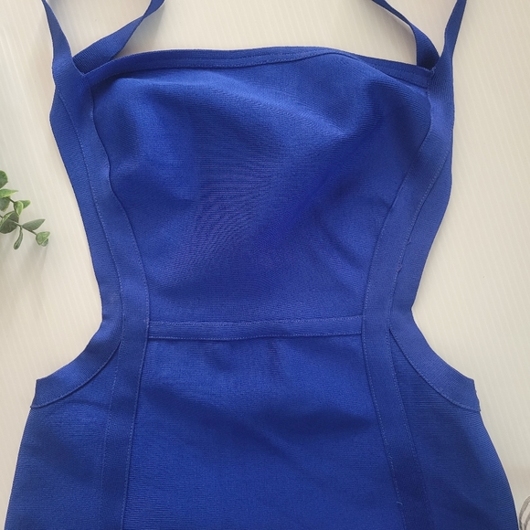 House of CB Sexy Bandage Gown Cocktail Maxi Dress Cornfield Blue - Picture 13 of 16